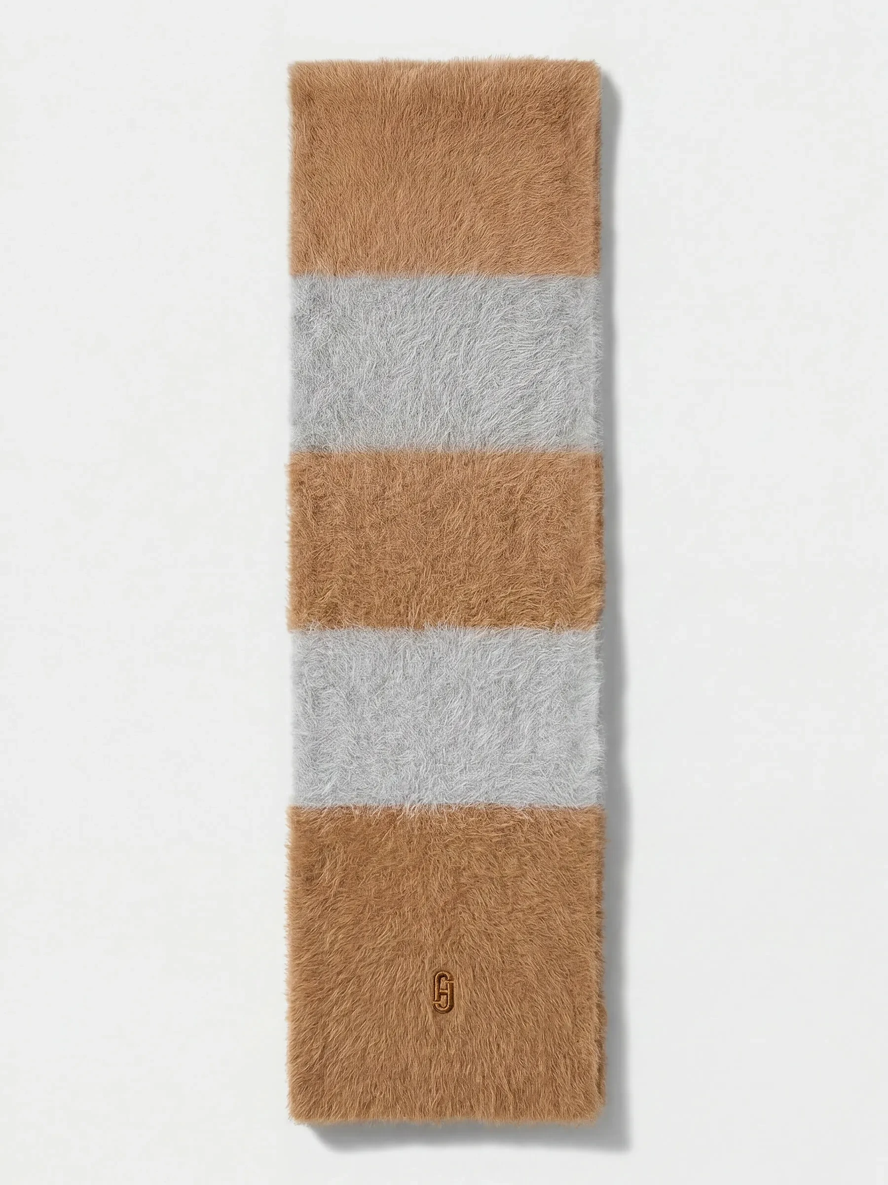 Brushed Merino Wol Dames Sjaal Santos Camel Grijs