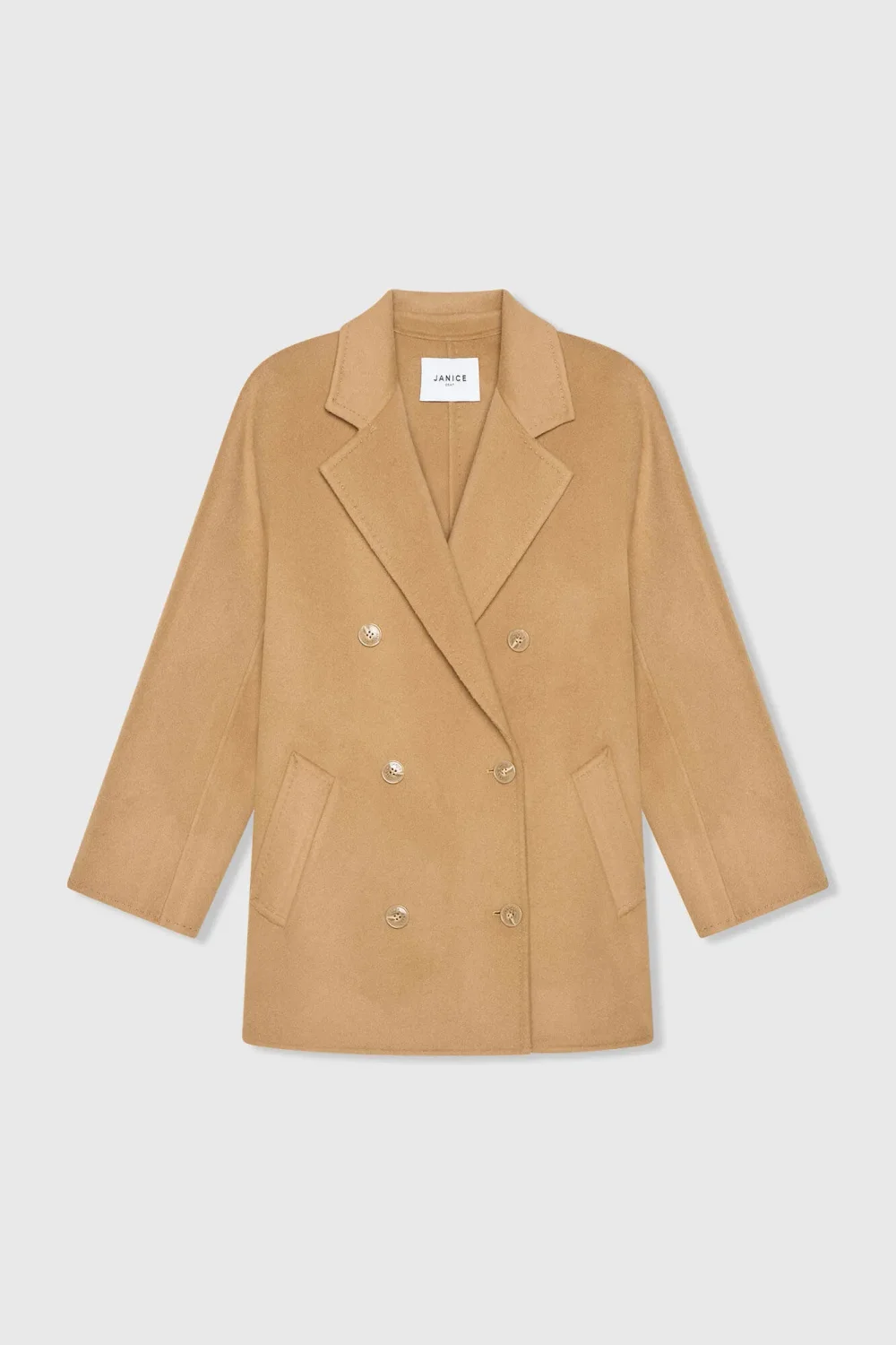 Women's Double-Faced Cashmere Caban Coat in Kennedy Camel