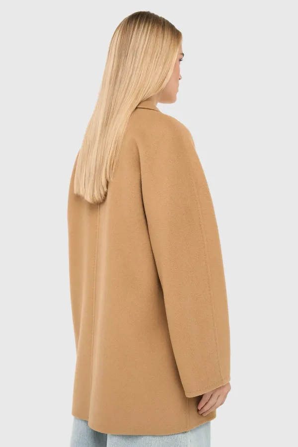 Women's Double-Faced Cashmere Caban Coat in Kennedy Camel