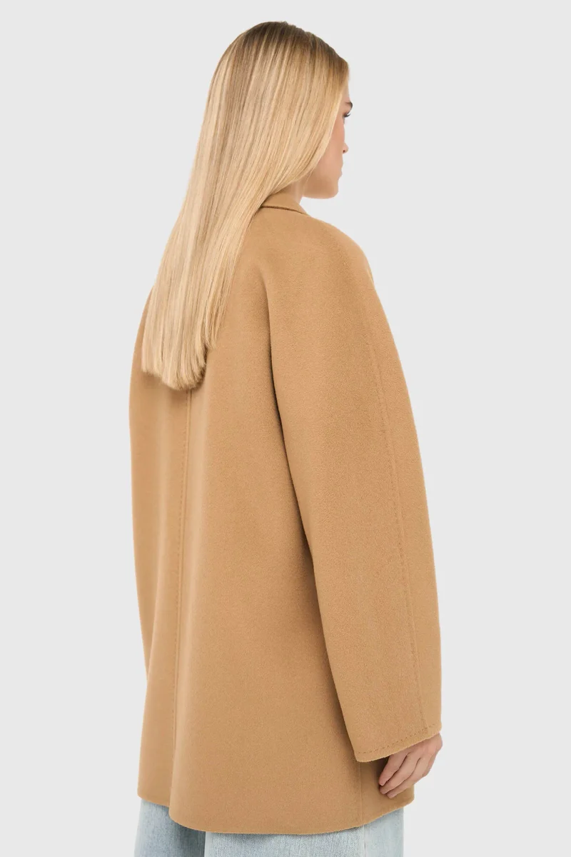 Women's Double-Faced Cashmere Caban Coat in Kennedy Camel