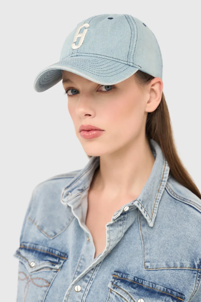 Women's Jeff Denim Blue Logo Cap