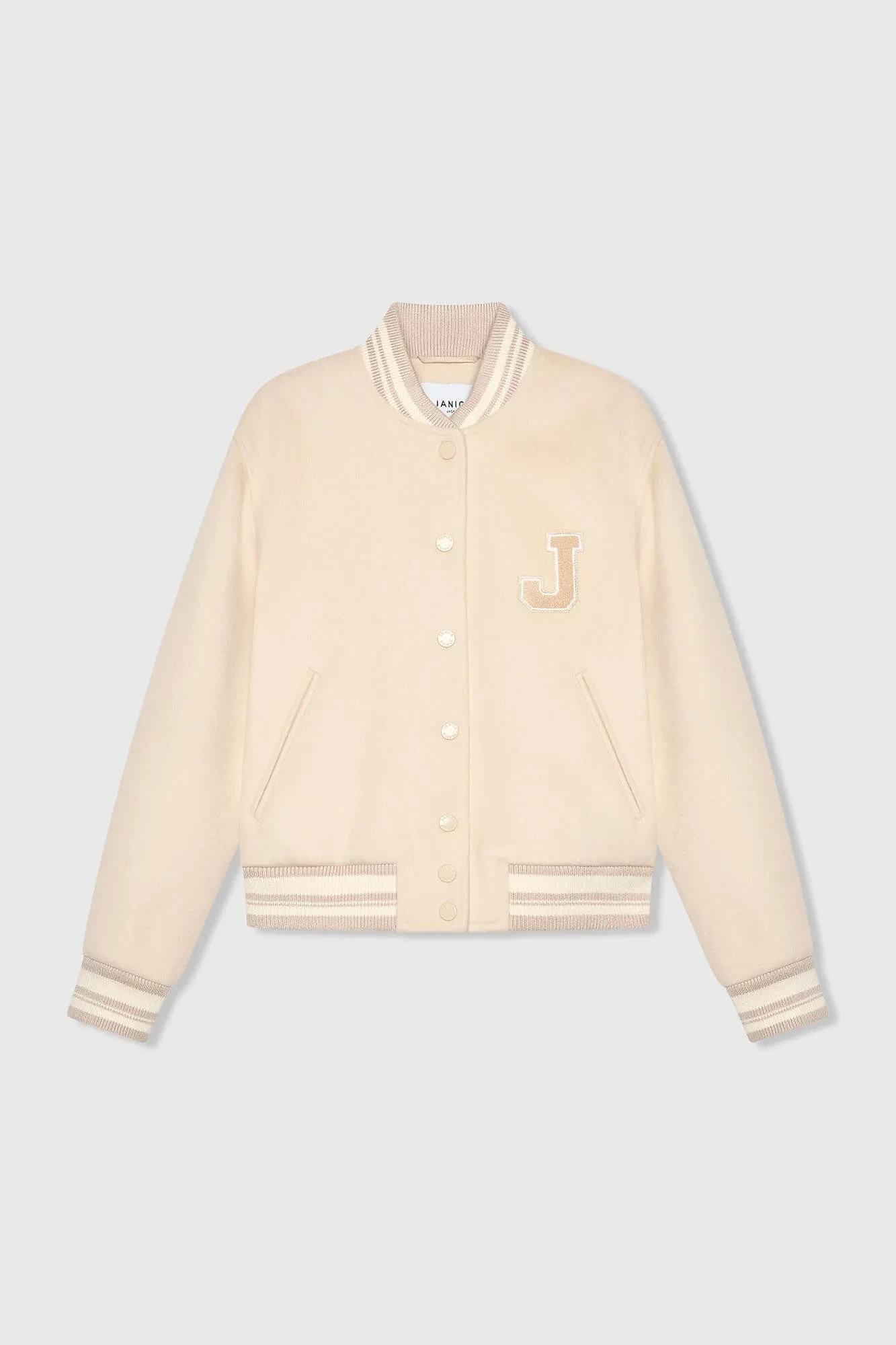 Kaschmir-Bomberjacke für Damen, Double-Face, Beige, Collin Beige