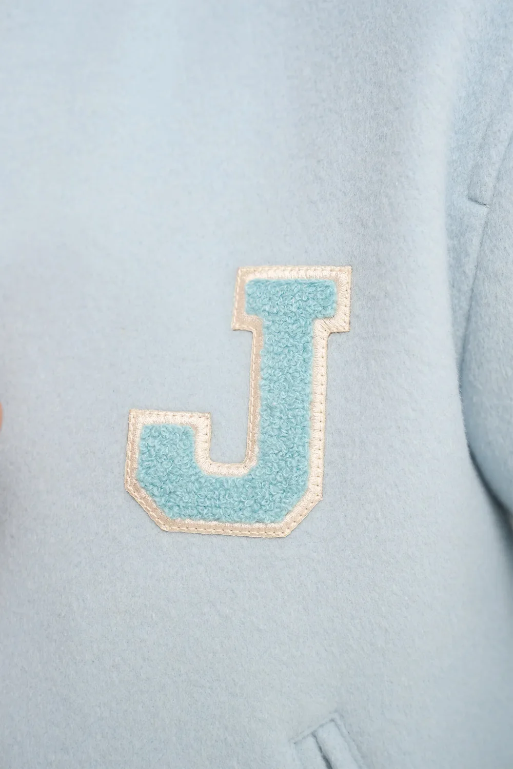 Women's Double-Faced Cashmere Bomber Jacket in Beige and Collin Blue