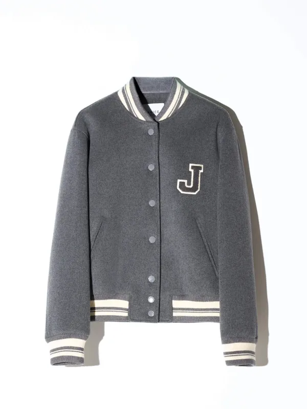 Cashmere Bomberjack Dames Double Faced Beige Collin Grijs