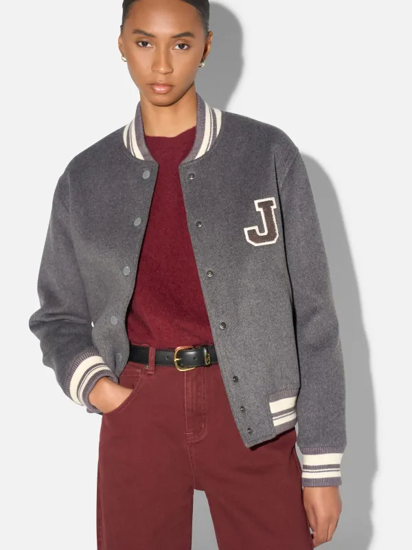 Cashmere Bomberjack Dames Double Faced Beige Collin Grijs