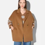Cashmere Cape Dames Jas Knopen Archie Cognac