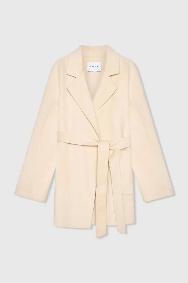 Women's Double-Faced Cashmere Coat, Calvin Beige