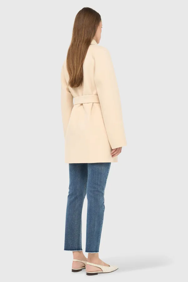 Women's Double-Faced Cashmere Coat, Calvin Beige