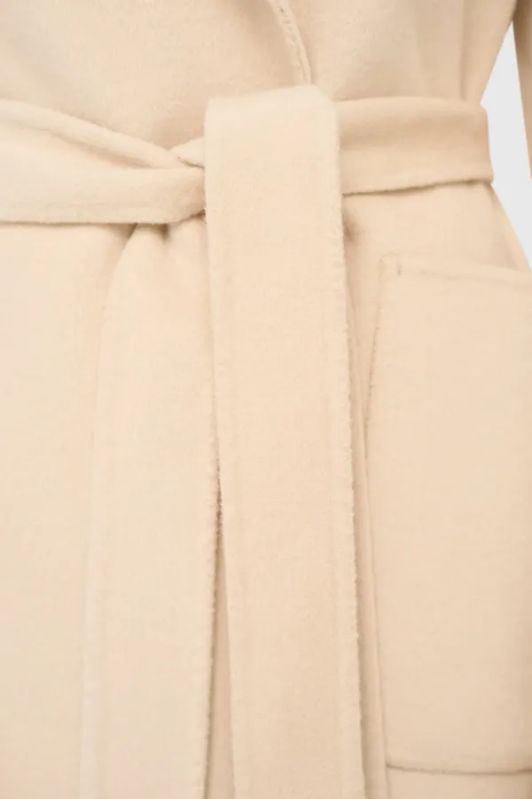 Women's Double-Faced Cashmere Coat, Calvin Beige