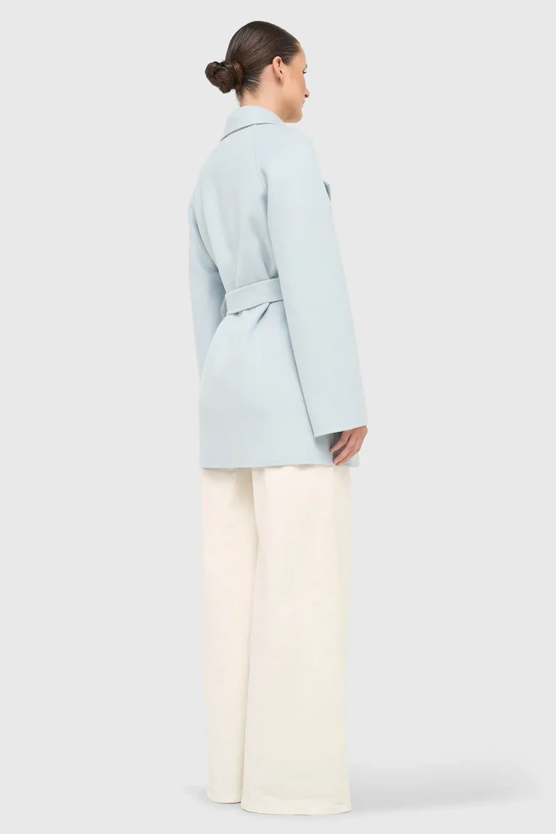 Women's Double-Faced Cashmere Coat, Calvin Blue