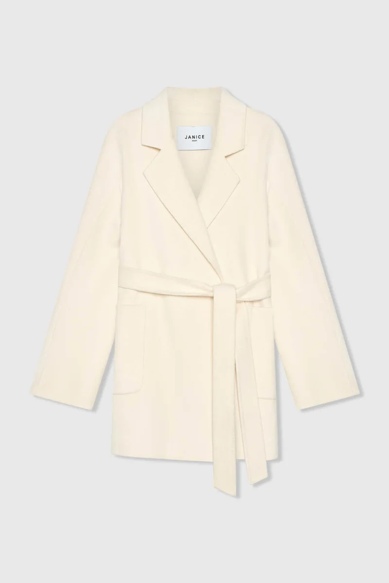Women's Double-Faced Cashmere Coat by Calvin, Off-White