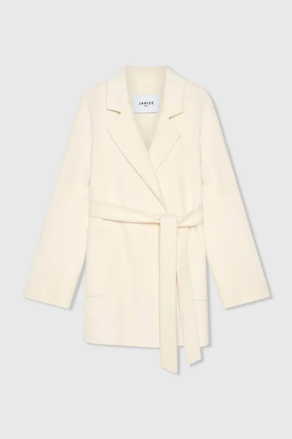 Damenjacke aus Kaschmir, Double-Face, Calvin, Off-White