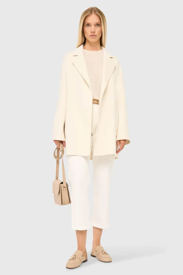 Damenjacke aus Kaschmir, Double-Face, Calvin, Off-White