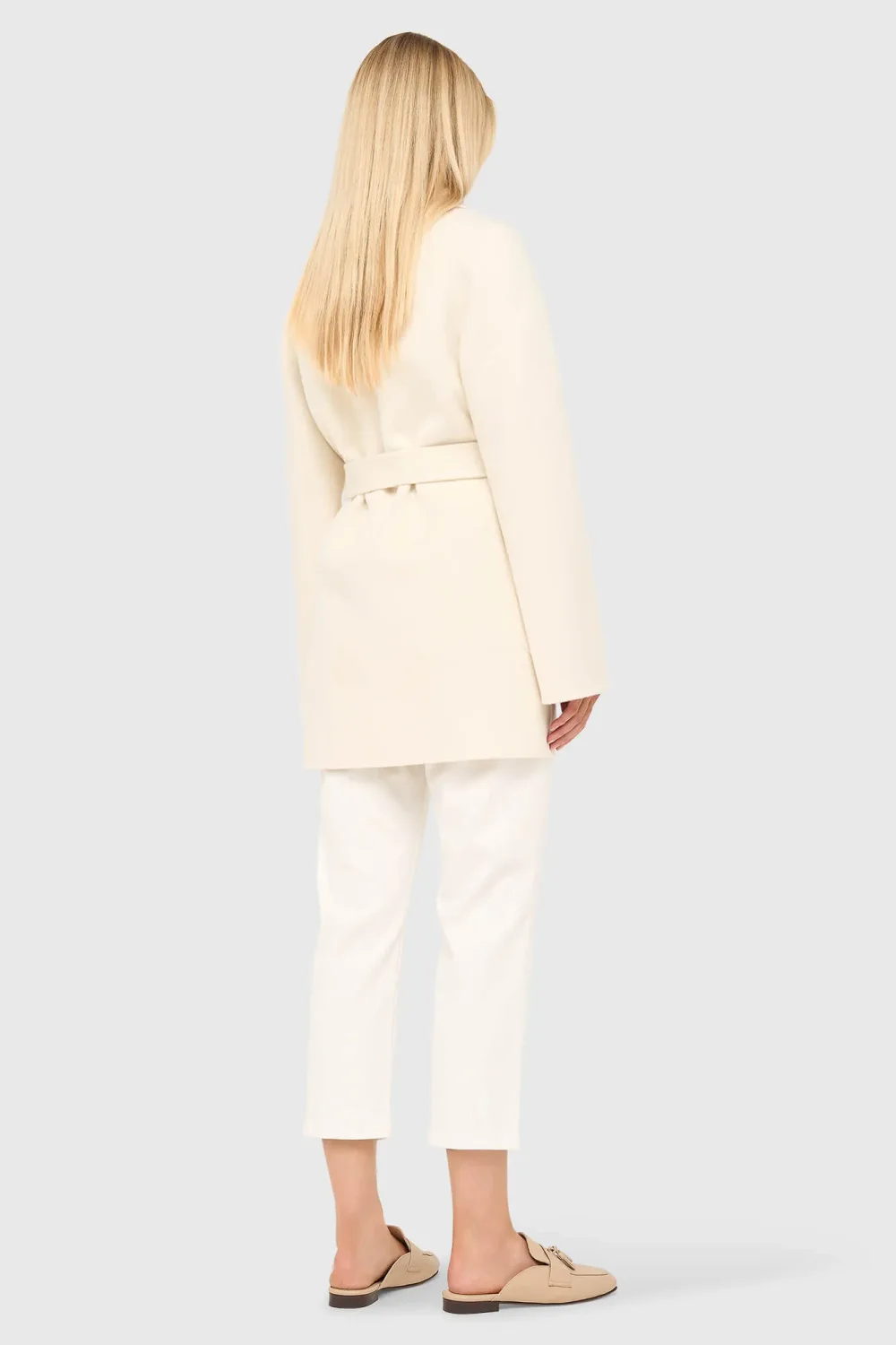Women's Double-Faced Cashmere Coat by Calvin, Off-White