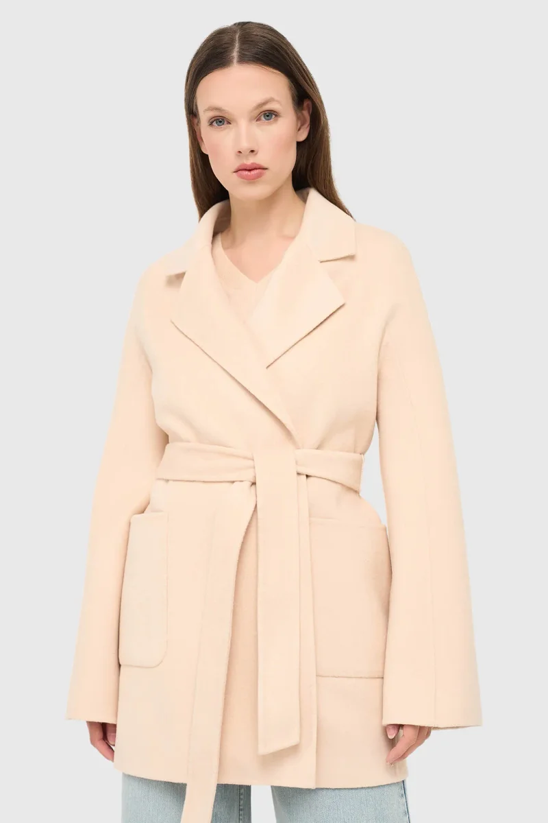 Women's Double-Faced Cashmere Coat Calvin Peach