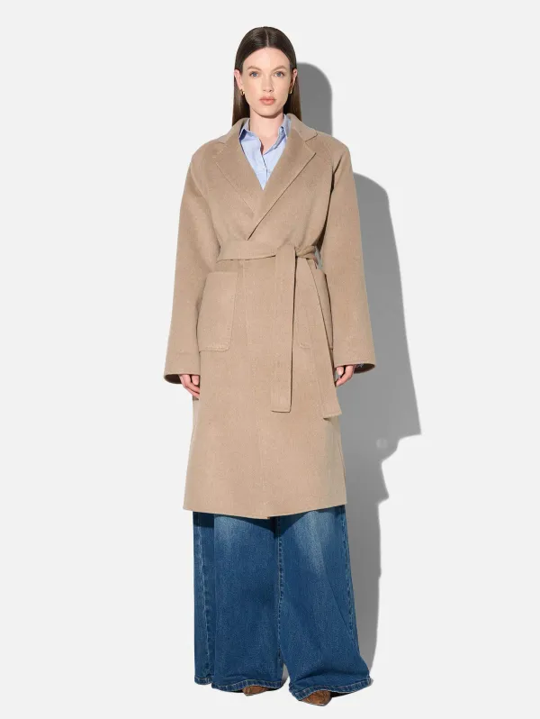 Cashmere Dames Jas Lang Double Face Jules Beige
