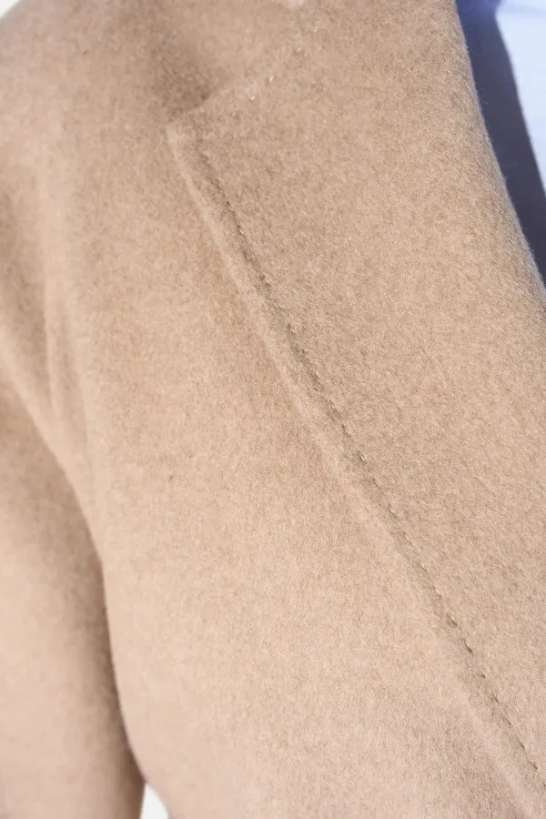 Cashmere Dames Jas Lang Double Face Jules Beige