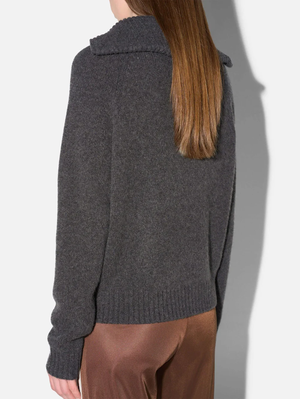 Cashmere Dames Trui Grijs Rits Yonas
