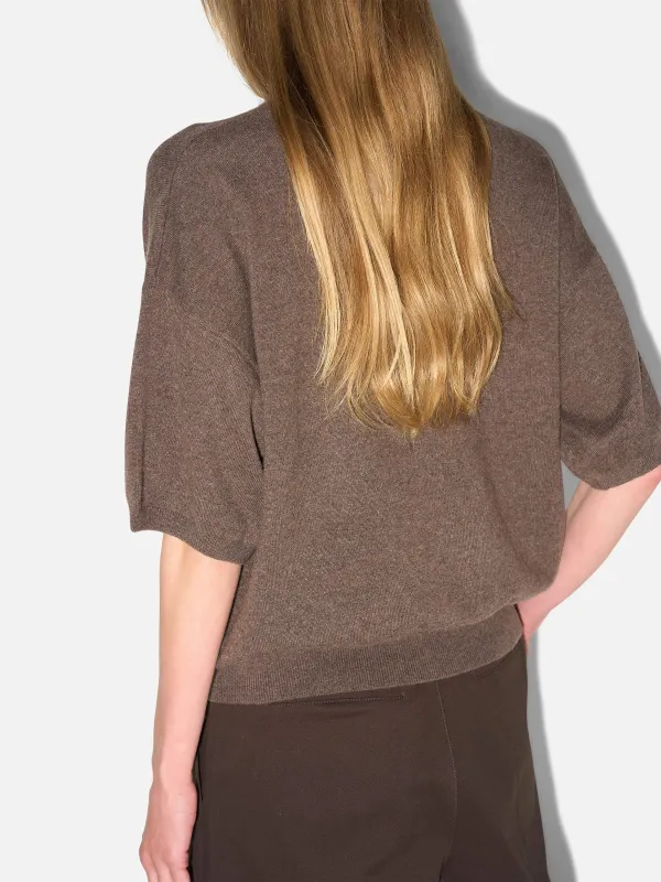 Cashmere Dames Trui V Hals Romeo Bruin