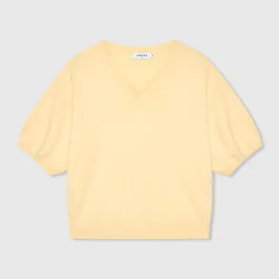 Cashmere Dames Trui V Hals Romeo Geel