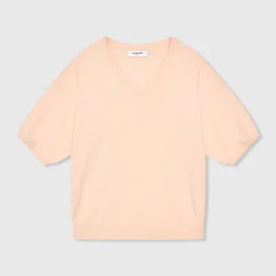 Cashmere Dames Trui V Hals Romeo Peach Lurex