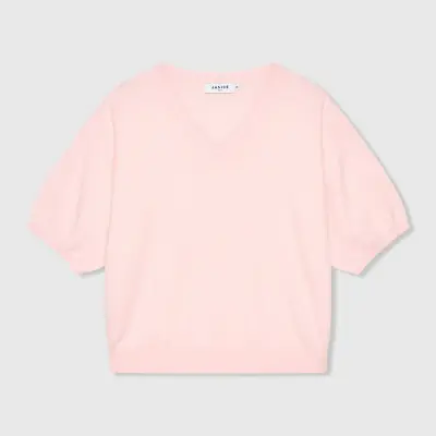 Cashmere Dames Trui V Hals Romeo Roze