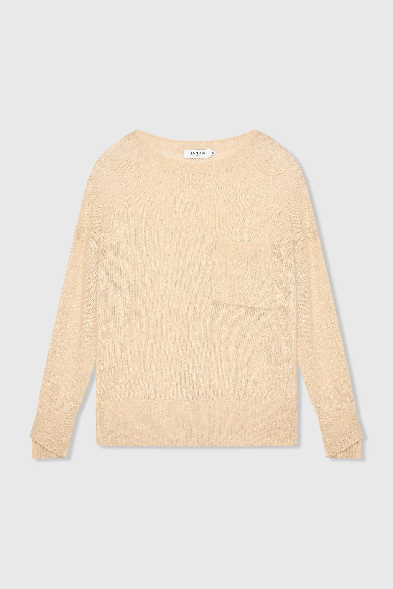 Kaschmir-Damenpullover mit weitem Ausschnitt, Dayton, beige