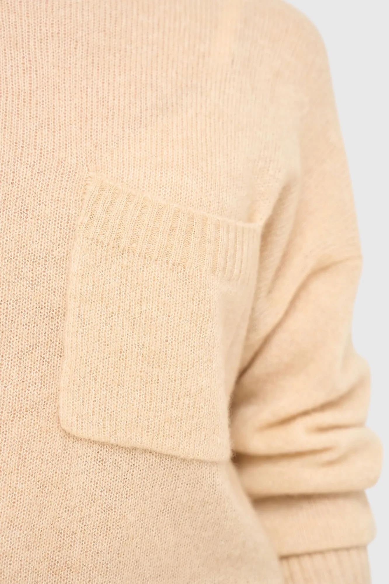 Kaschmir-Damenpullover mit weitem Ausschnitt, Dayton, beige