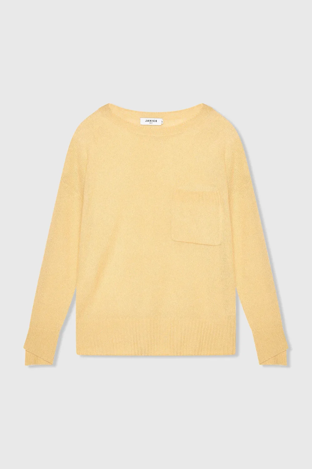 Kaschmir-Damenpullover mit weitem Ausschnitt, Dayton, gelb