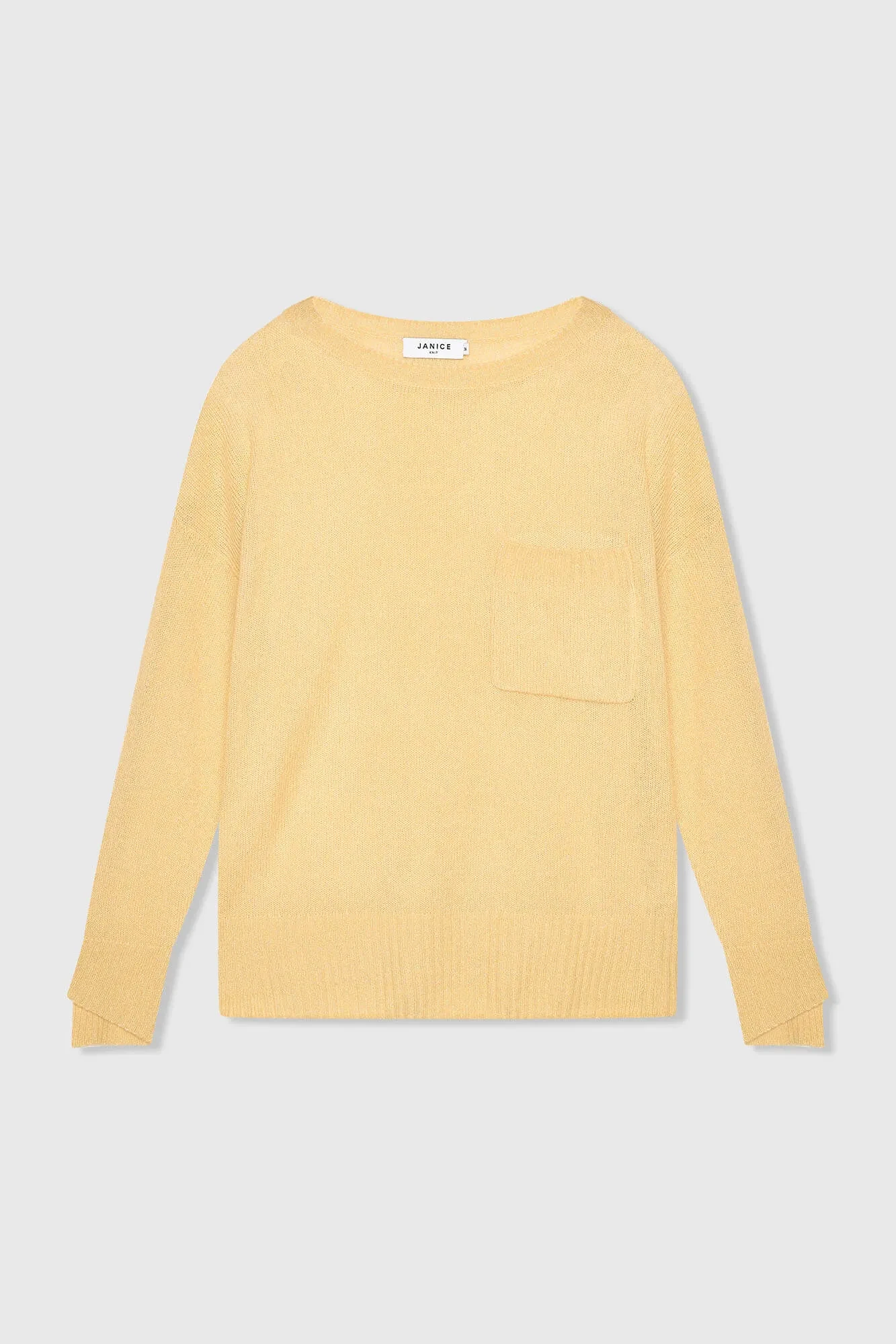 Women's Cashmere Sweater with Wide Neckline, Dayton Yellow