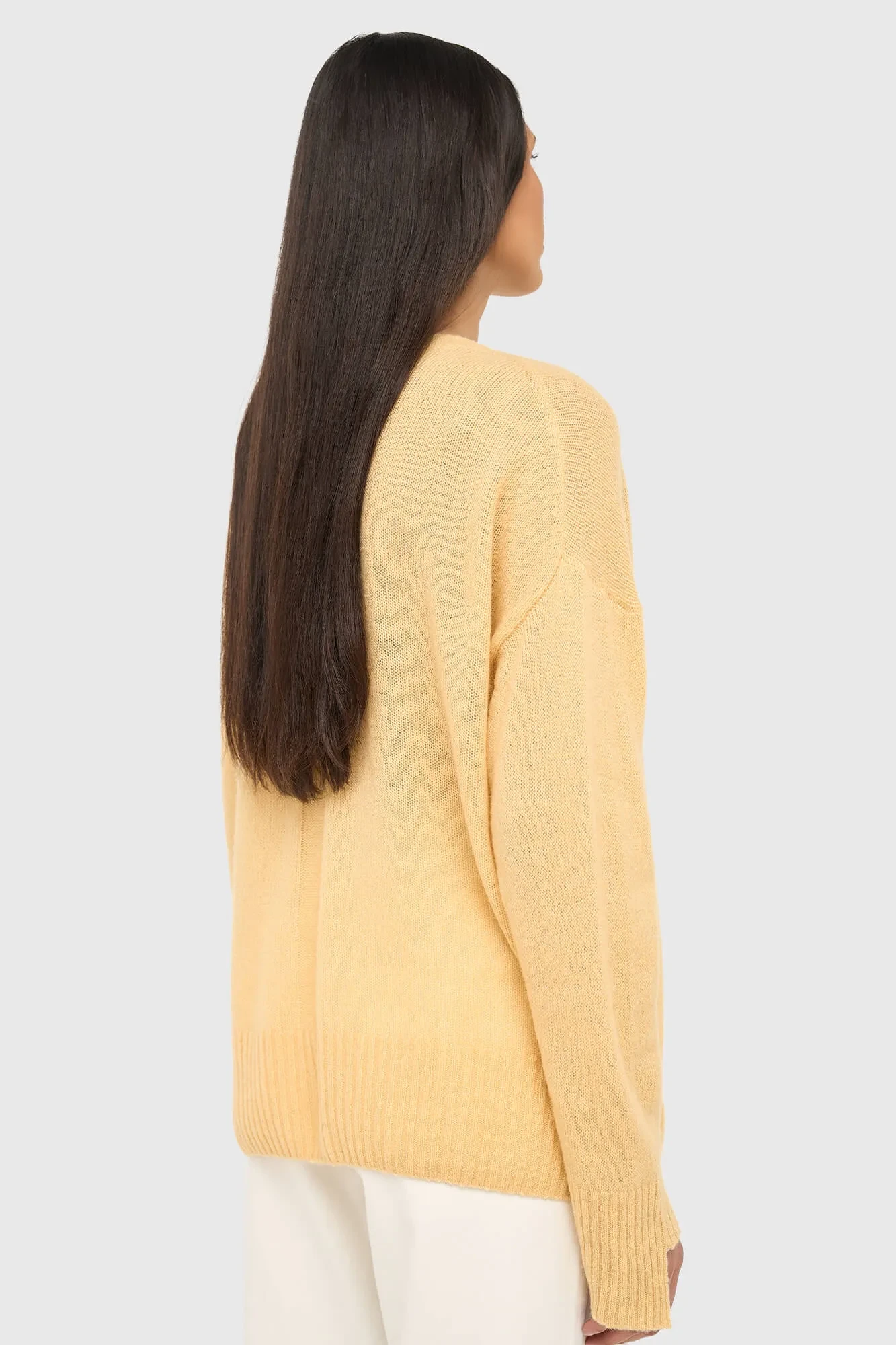 Women's Cashmere Sweater with Wide Neckline, Dayton Yellow