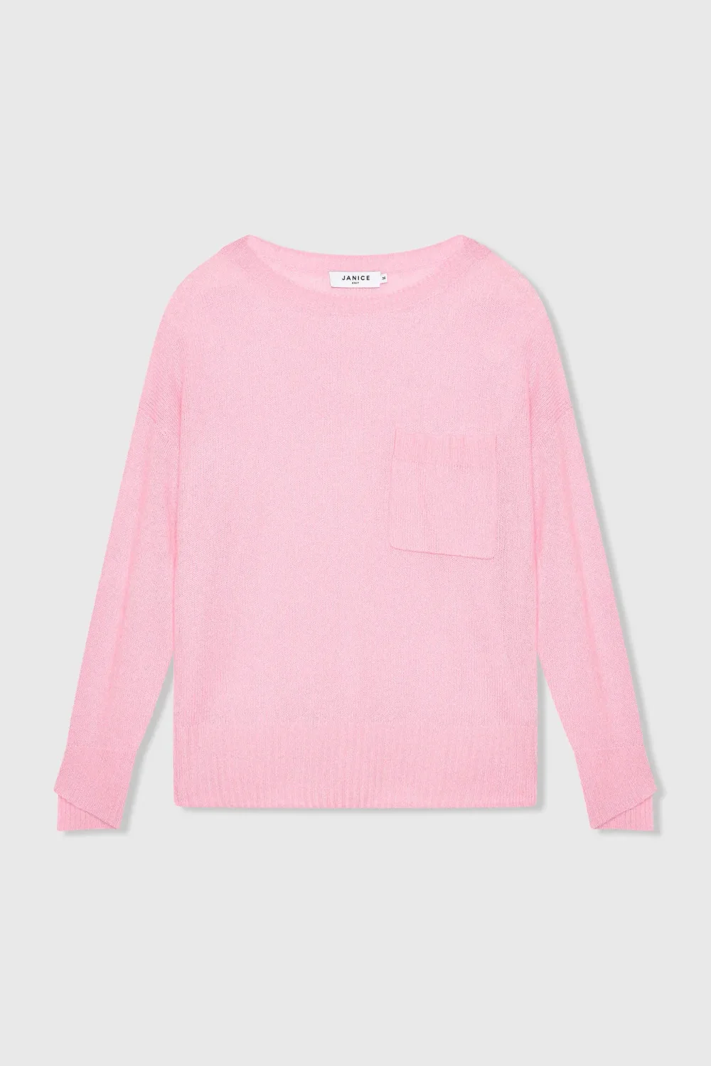 Kaschmir-Damenpullover mit weitem Ausschnitt, Dayton, Rosa
