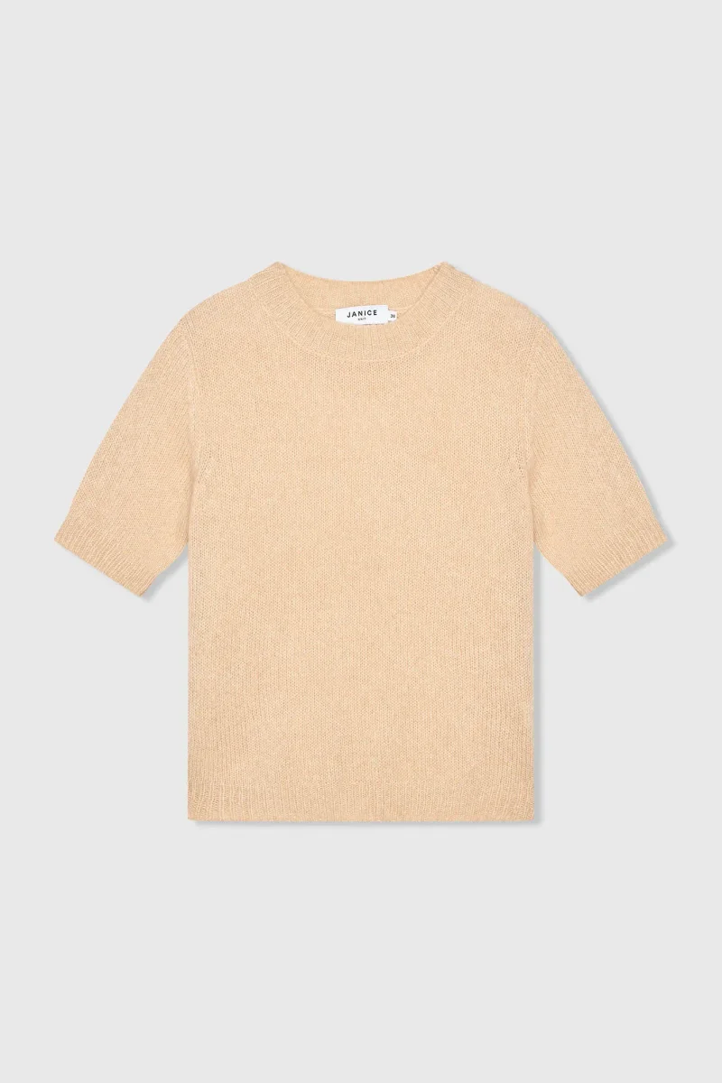Cashmere Dames Truitje Korte Mouw Creme Eloi