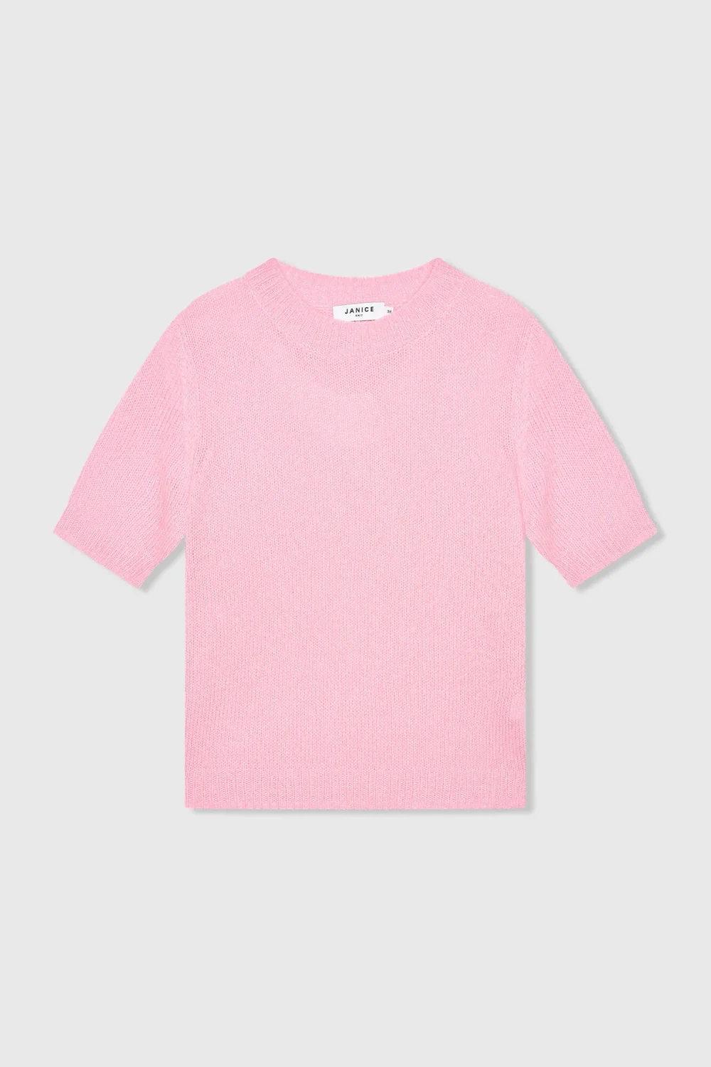 Kaschmir-Damenpullover mit kurzen Ärmeln, rosa, Eloi