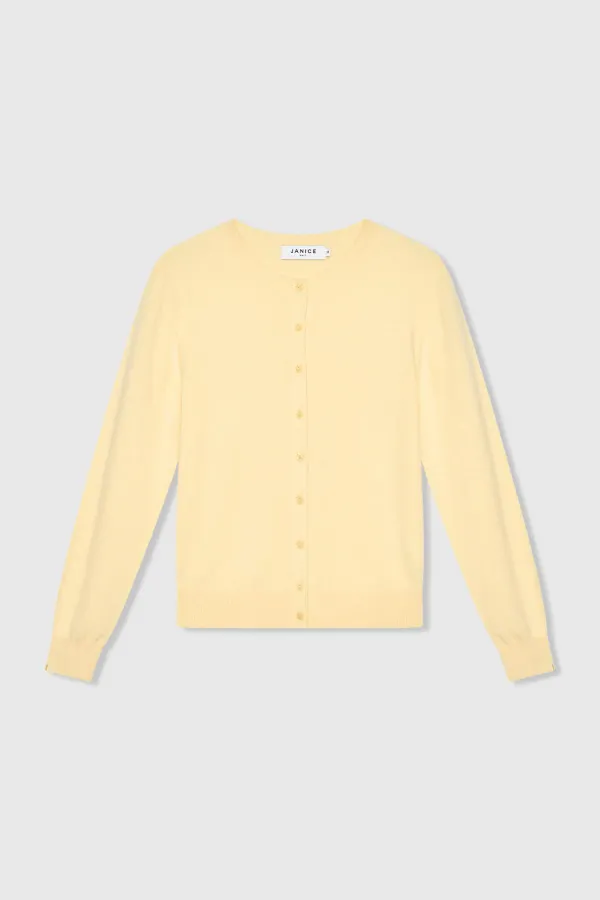 Cashmere Dames Vest Geel Lucas