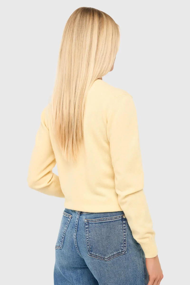 Kaschmir-Strickjacke für Damen, gelb, Lucas