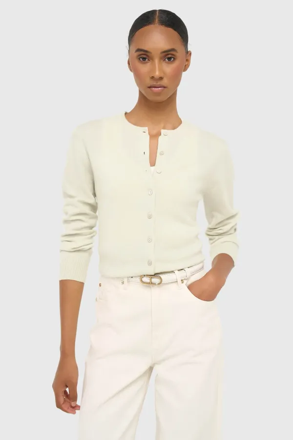 Kaschmir-Strickjacke für Damen, grün, Lucas