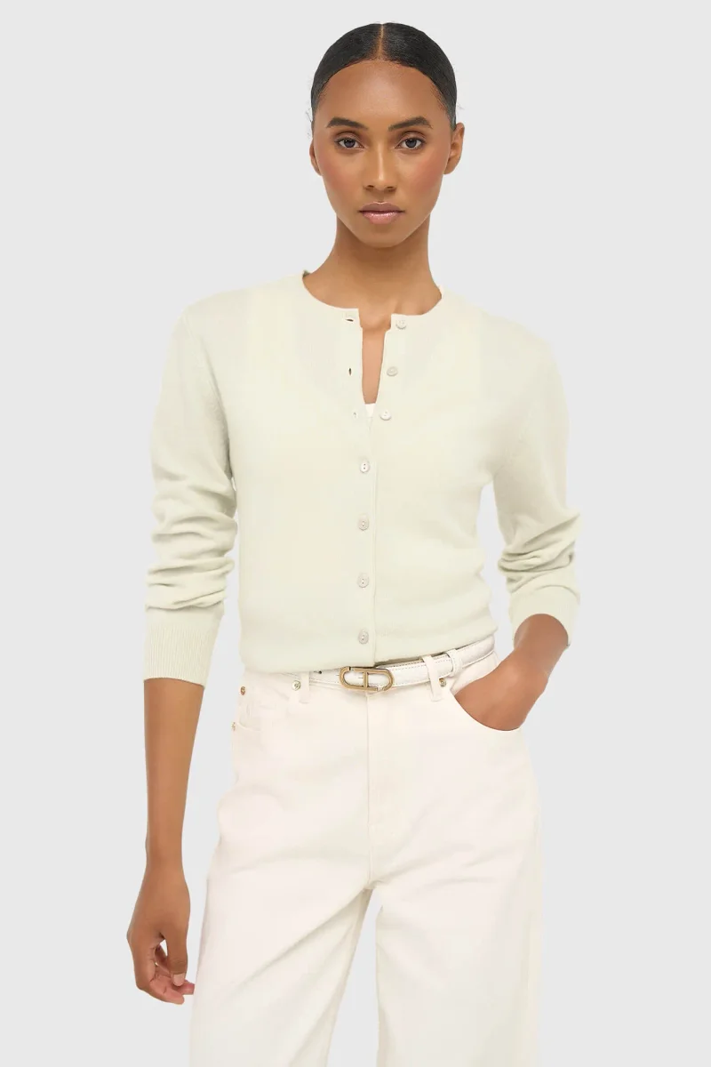 Kaschmir-Strickjacke für Damen, grün, Lucas