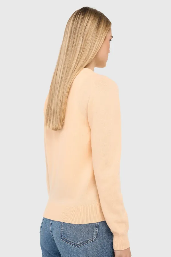 Women's Cashmere Cardigan in Peach by Lucas