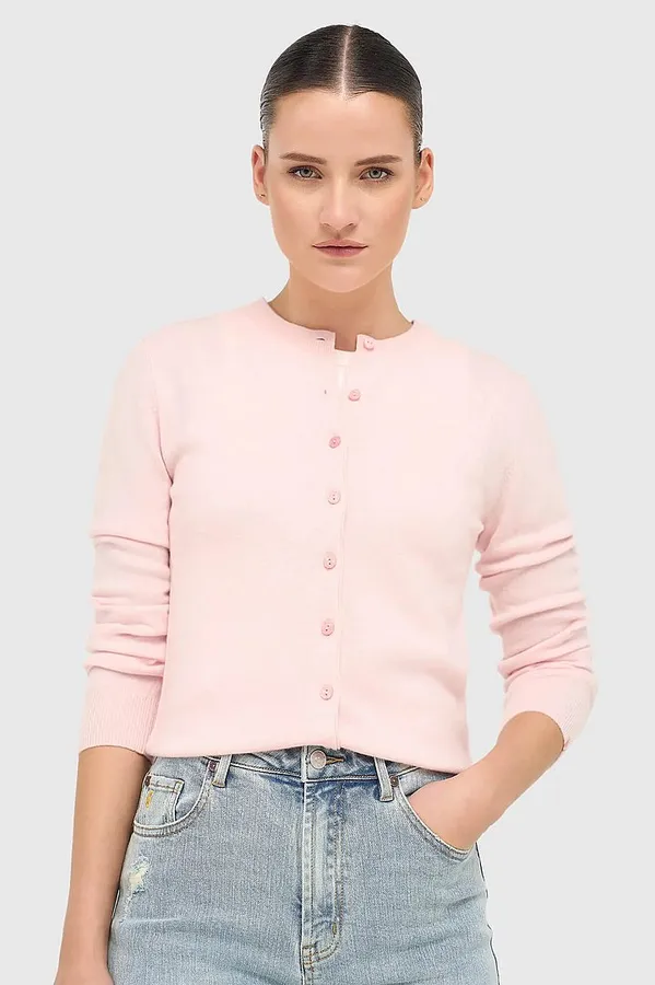 Kaschmir-Strickjacke für Damen, rosa, Lucas