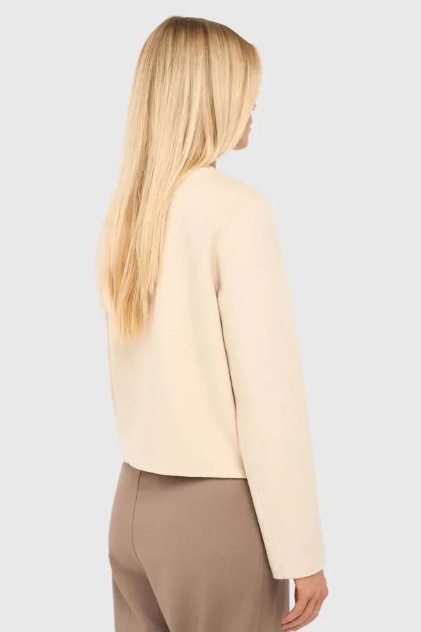 Kaschmir-Damenjacke, kurz, Vince, Double Face, beige