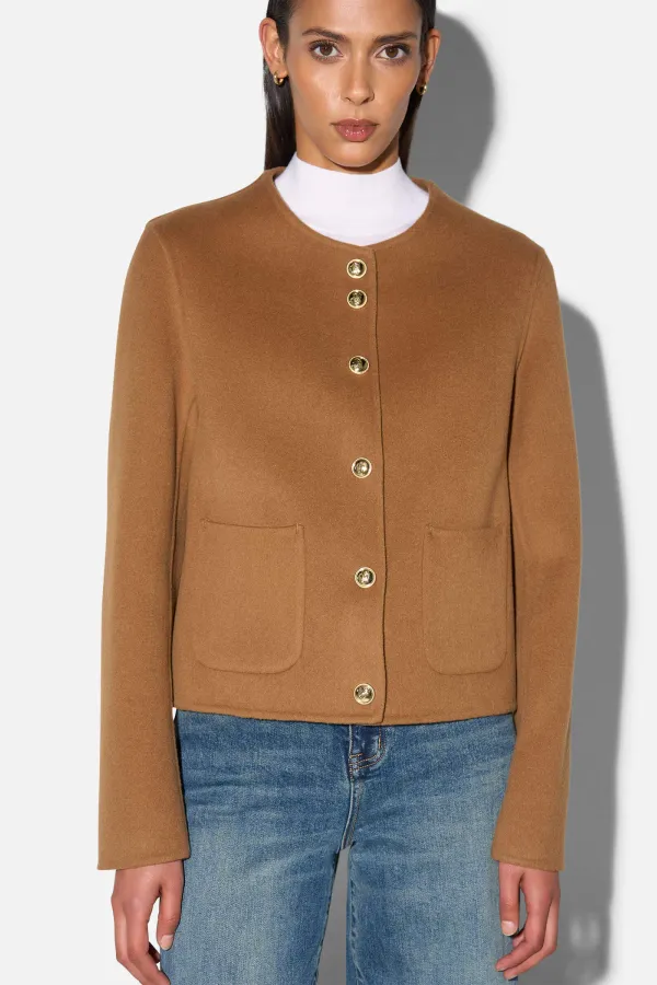 Cashmere Jack Dames Kort Vince Double Face Cognac