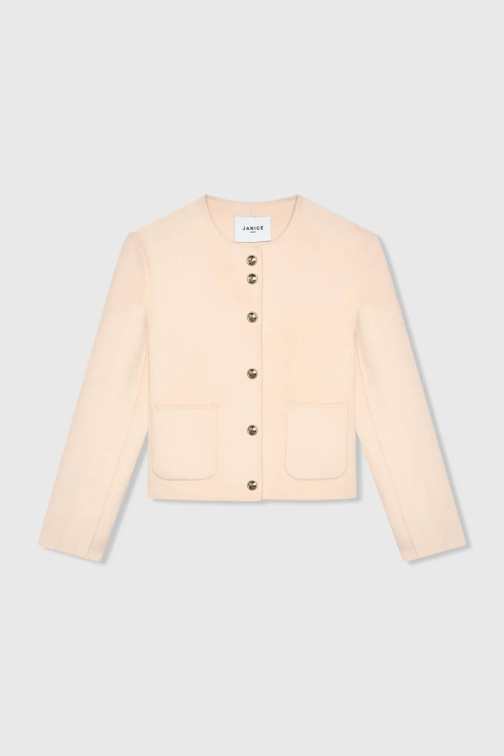Kurzarm-Kaschmirjacke für Damen von Vince, Double Face, Pfirsich