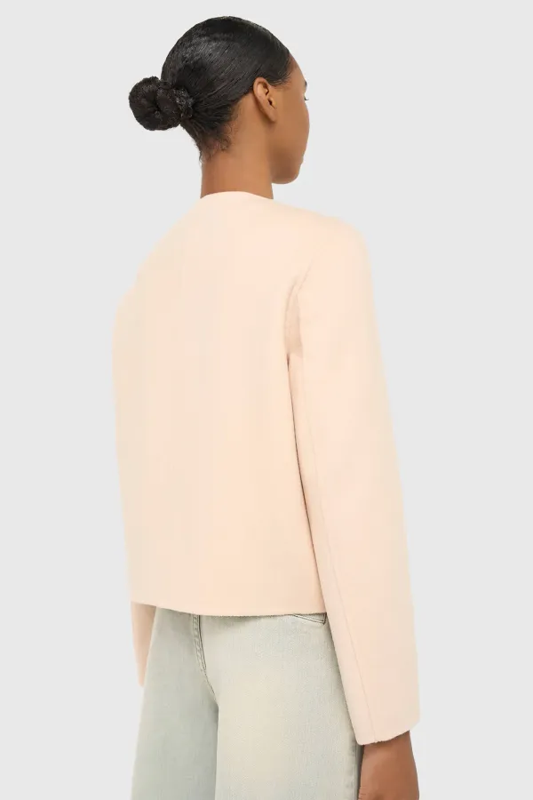 Kurzarm-Kaschmirjacke für Damen von Vince, Double Face, Pfirsich