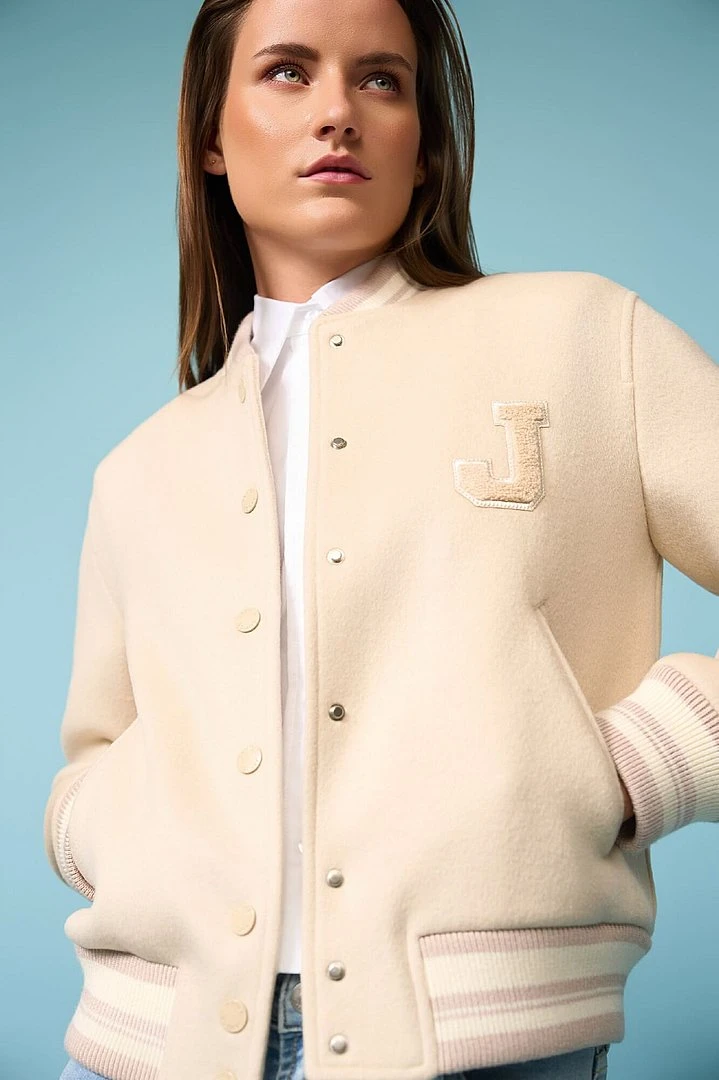 Kaschmir-Bomberjacke für Damen, Double-Face, Beige, Collin Beige