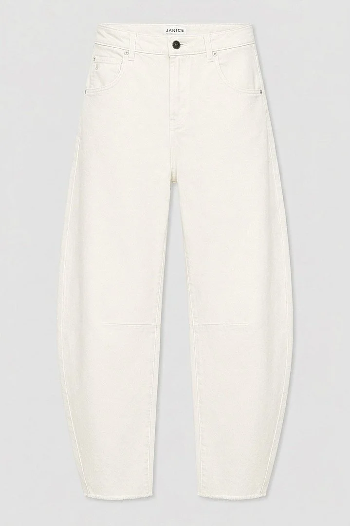 Barrel Jeans Dames Midrise Wit 183 Billy