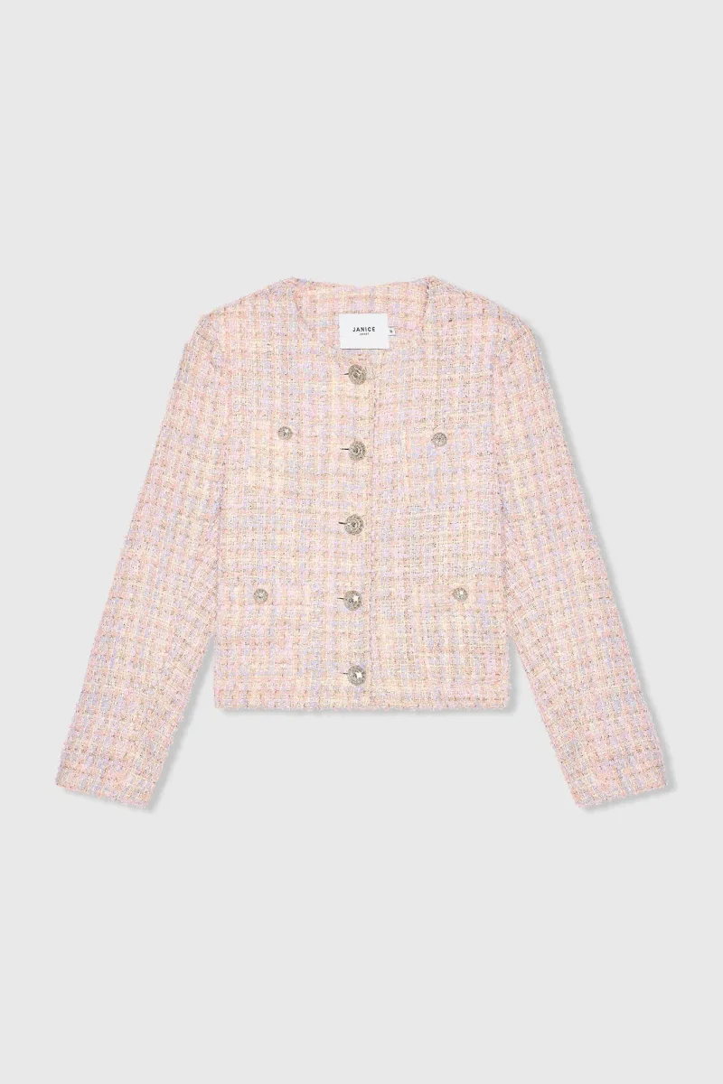 Damen-Blazer aus Tweed, Modell „Laurent“, lila