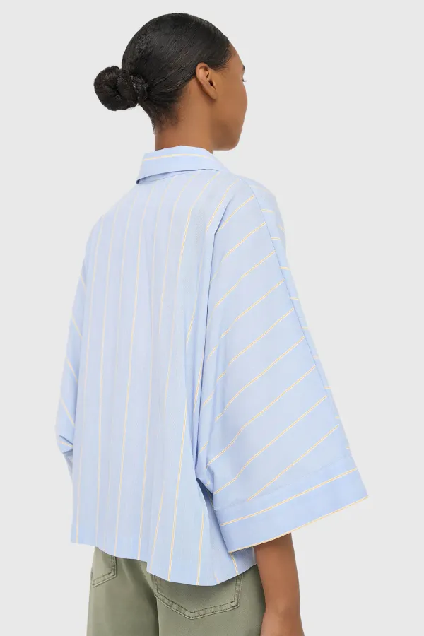 Women's Striped Blue Blouse by Carl