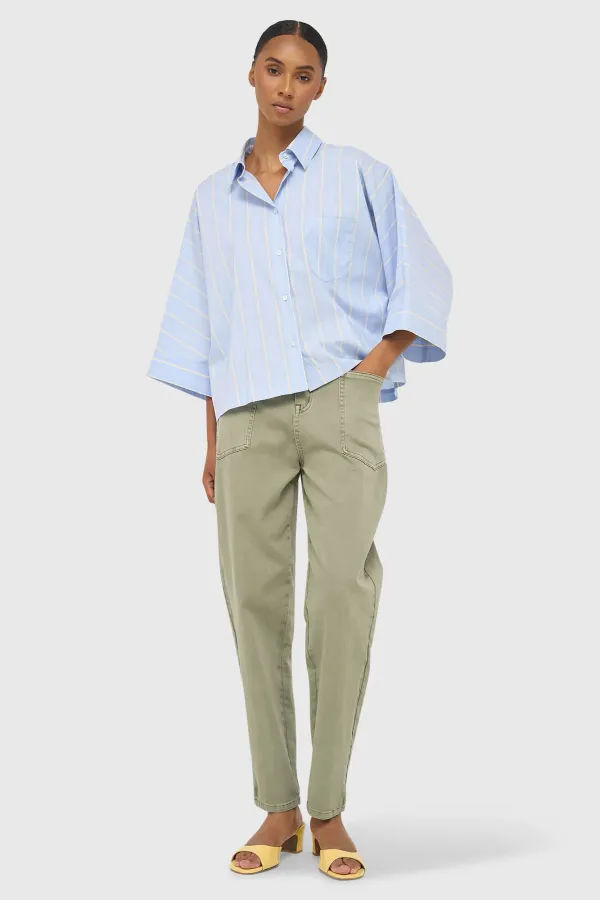 Women's Striped Blue Blouse by Carl