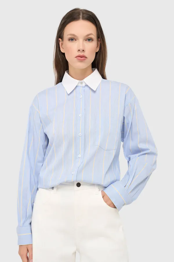 Women's Striped Blue Kygo Blouse